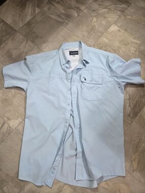 Local Boy Outfitters Light Blue Men's Short-Sleeve  Fishing Button-Up Shirt